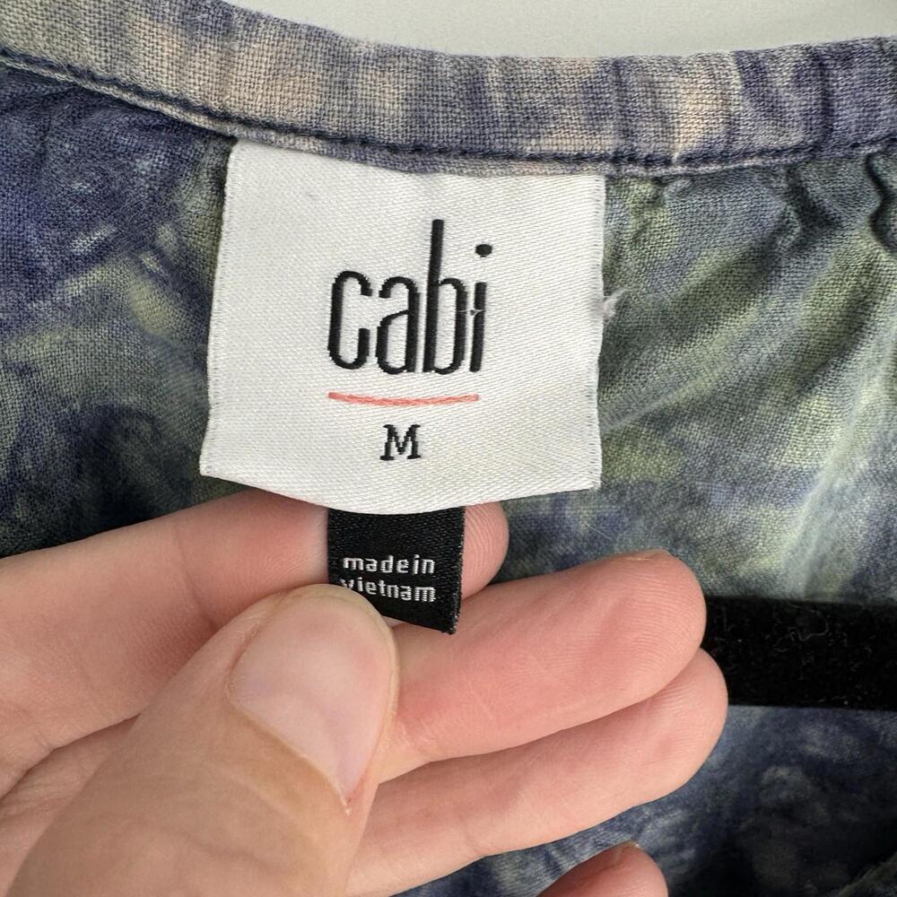 Cabi top medium M linen blend tie dye empire waist fairy office workwear career - Picture 2 of 6